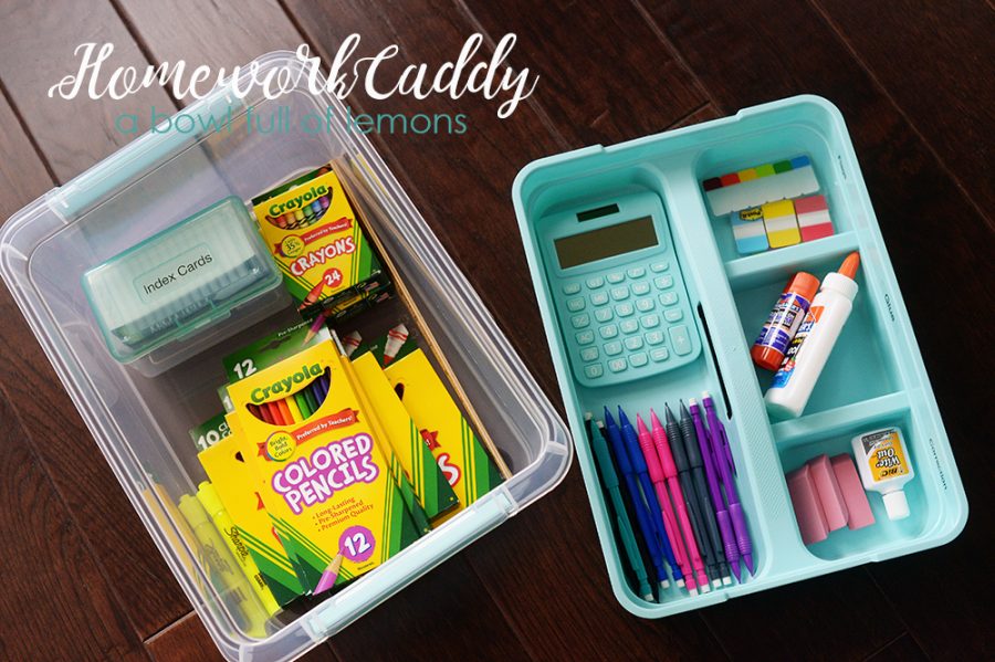 Create a Homework Caddy | A Bowl Full of Lemons