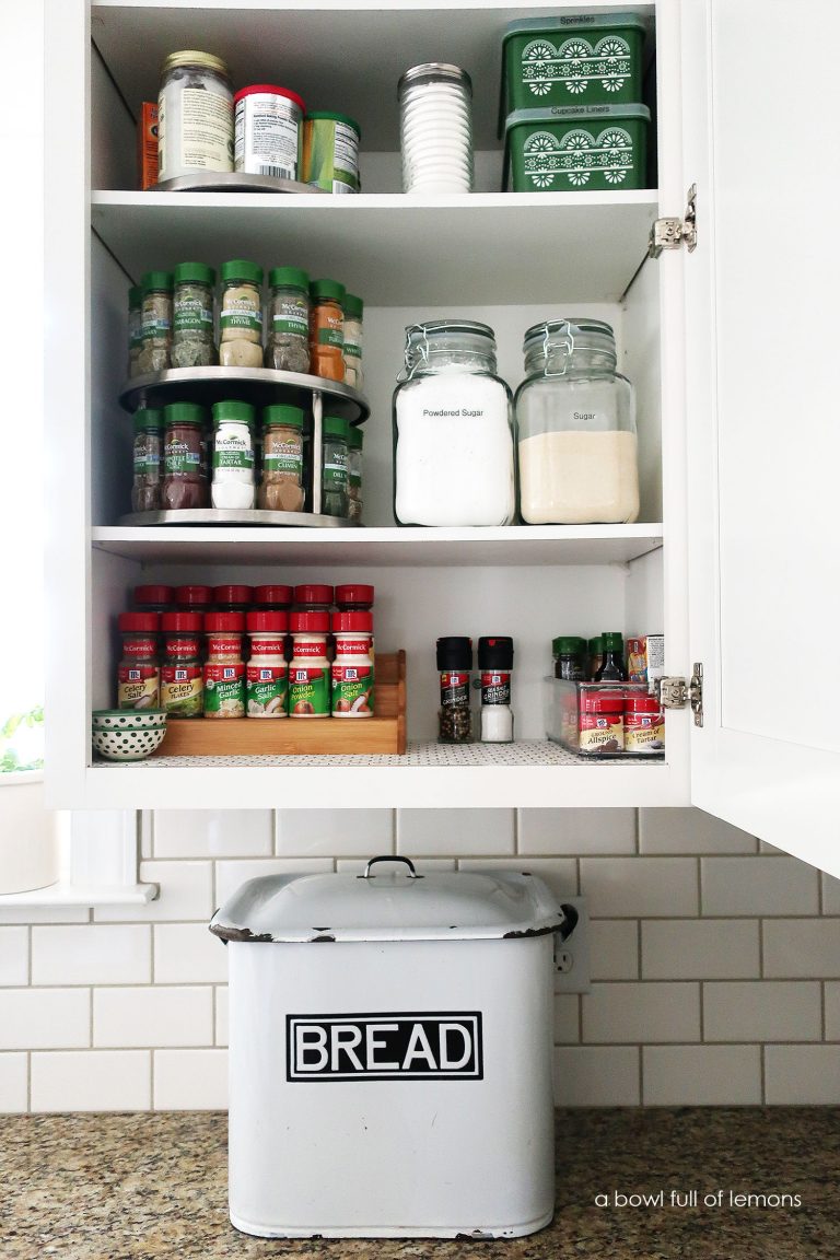 5 Spice Cabinet Organization Tips A Bowl Full Of Lemons